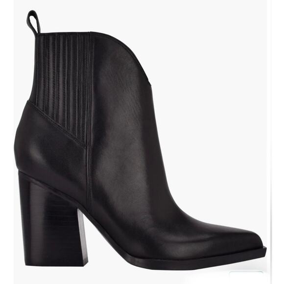 Marc Fisher Shoes - Marc Fisher Ommie Black Block Heel Ankle Bootie 9 New